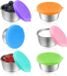 Boîte de conservation mini sans marque - Boîte à snacks en acier inoxydable - Set à emporter 6 pots à sauce 50 ml