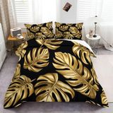 Elzusha - Housse de couette avec imprimé de plantes tropicales pour lit king size