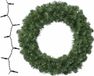 Merkloos Lumineo Kerstkrans - D50 cm - groen - warm witte LED verlichting - batterij gevoed - dennenkrans