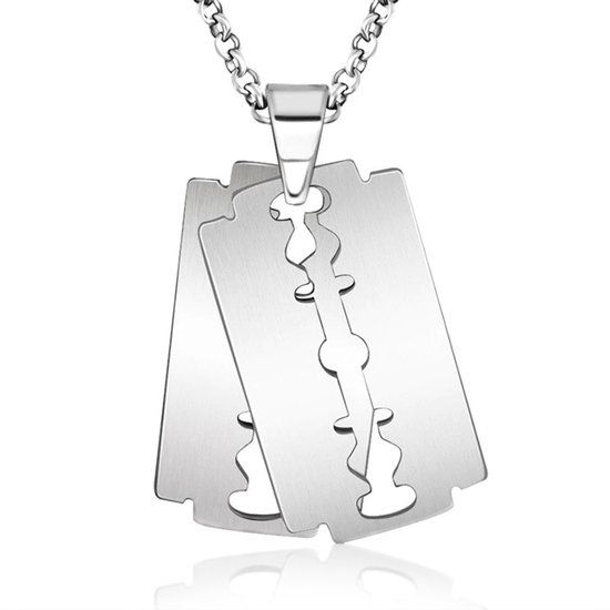 LGT JWLS LGT Jewels Heren Ketting Edelstaal Double Razor