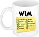 Bellatio Decorations Naam mok Wim - wit - top gozer - keramiek - 300 ml - cadeau collega beker