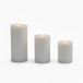 Merkloos Relaxdays LED-kaarsen - 3 stuks - lichtgrijs