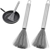 Inox Pottenborstel - Afwasborstel met Lange Steel - 2 Stuks - Zilver