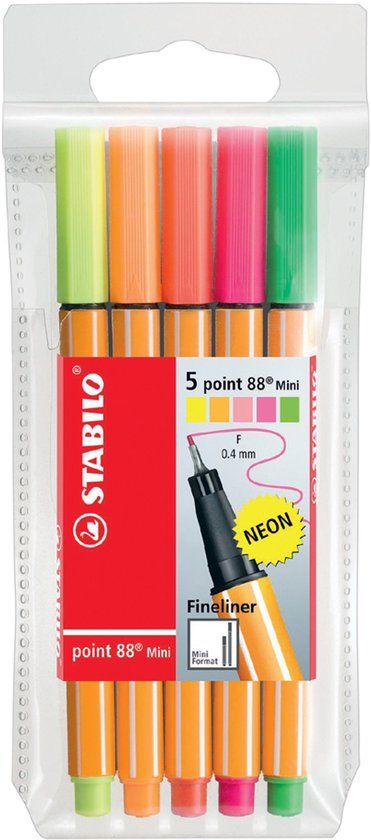 STABILO point 88 Mini fijnschrijver Fijn Meerkleurig 18 stuk(s)