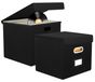2 boîtes de rangement pour disques vinyles, empilables et pliables