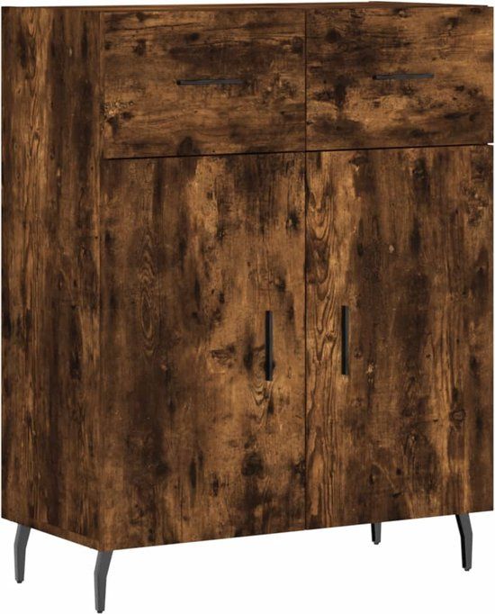 vidaXL Dressoir 69,5x34x90 cm bewerkt hout gerookt eikenkleurig