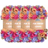 JubileeYarn Fun Finger Loops Garen - Polyester Jumbo Gewicht Loop Garen - 100g/Skein - Hecate - 4 strengen