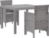 vidaXL Set de table de jardin 3 pièces gris clair polypropylène