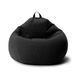 AD.CON Pouf avec remplissage de billes EPS Fauteuil relax Coussin de sol Pouf 80x90x50cm 185L Noir