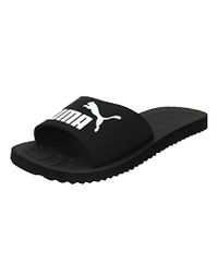 Puma PureCat Unisex Badslipper Zwart Wit