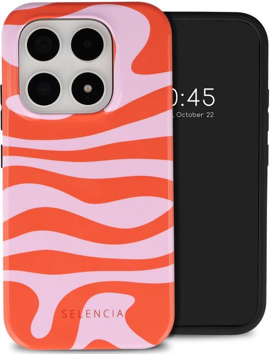 Selencia Hoesje - Geschikt voor Xiaomi 17 - Backcover met Magnetische Ring - Dream Swirl Pink