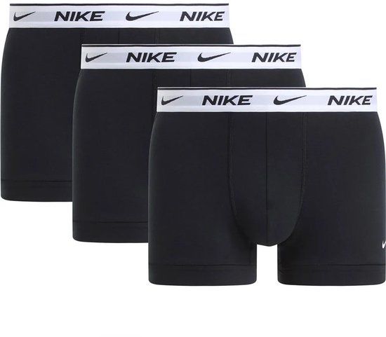 Nike Essential Cotton Stretch Trunk Boxershorts 3-Pack Heren - Zwart/Wit - Maat L