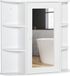 Homcom Spiegelkast - MDF - Glas - Wit - 66L x 17B x 63Hcm