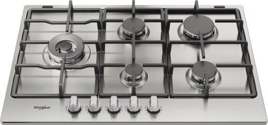 Whirlpool TGML 761 IX R Roestvrijstaal Ingebouwd 73 cm Gaskookplaat 5 zone(s)