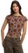 Superdry - T-shirt en maille à manches courtes - Femme - Hauts - Brun mousse - Taille S (36)