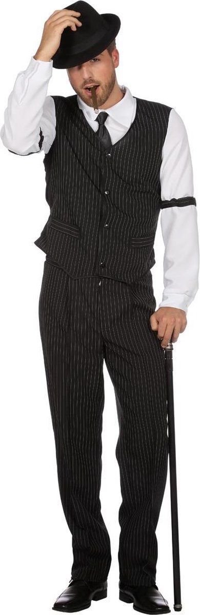 Wilbers Luigi Calzone Gangster New York Man Kostuum - Multicolor - Polyester - EAN: 8714438762912