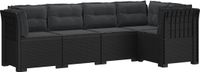 vidaXL Tuinbank met Kussens Rattanlook PP Antraciet