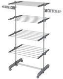 StarTech Wasklemroede Wasmachine 5 niveaus Opvouwbaar Snelopklapsysteem 142 x 55 x 172 cm RVS en ABS Grijs