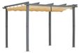 Tonnelle Pergola Tonnelle - Aluminium - 3 x 4 m - Gris foncé avec toit rétractable