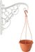Merkloos 1x Stuks witte Akant sierlijke bloempothangers/bloempot haak met hangende bloempot terracotta 2 liter - Tuindecoratie