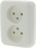 Busch-Jaeger Prise de courant | Encastré | 2 fois | Crème - 66.000.49