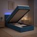 Prolenta Maison Exclusive Lit Ottoman exclusif, avec matelas et éclairage LED, couleur bleu foncé, dimensions 90 x 200 cm, revêtement en velours