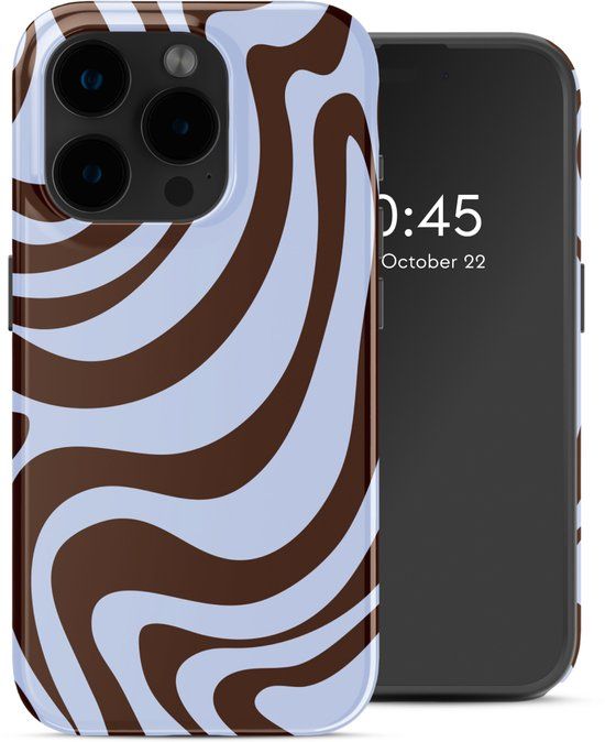 Selencia Hoesje - Geschikt voor Apple iPhone 15 Pro - Backcover geschikt voor MagSafe - Dream Swirl Chocolate