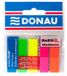 Donau 7577001PL-99 index tabs sticker, bladwijzer, plakstrip, mini-markeerstiften van 60 μm PP-folie, 12 x 45 mm, 5 x 25 stuks, beschrijfbare tekstmarkers, verschillende neonkleuren