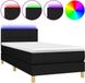 vidaXL Boxspring met matras en LED stof zwart 90x200 cm