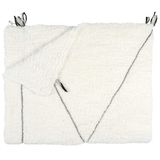 HOME DECO FACTORY White Sherpa Plaid with Braided Pattern 130x160 cm
