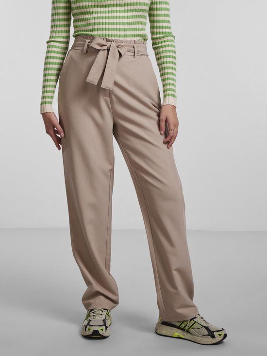 PIECES PCBOSELLA High Waist Paperbag Broek - White Pepper - XS