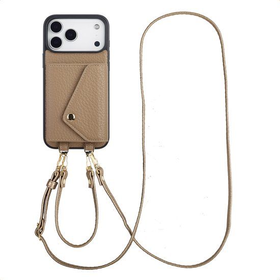 Selencia Sera Koordhoes met Pashouder Envelop voor Apple iPhone 17 Pro Max - Taupe