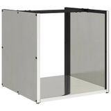 VidaXL Brandhoutkar & -houder Roestvrijstaal 40x40x40 cm