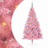 vidaXL - Kunststof - Voorverlichte - Kerstboom - met - 300 - LED - Roze - 240 - cm - PVC