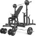 Marbo Sport Zestaw MS11_2.0_83KG_G | banc d'entraînement réglable des deux côtés + supports réglables + ensemble d'haltères et de poids avec revêtement en caoutchouc de 83 kg