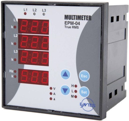 ENTES EPM-04C-96 Digitaal inbouwmeetapparaat Spanning, stroom, frequentie, bedrijfsuren, urentotaal