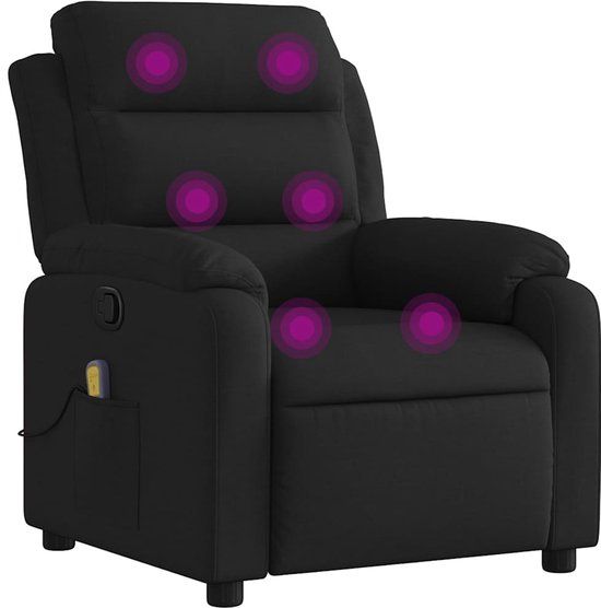 vidaXL Massagestoel verstelbaar stof zwart