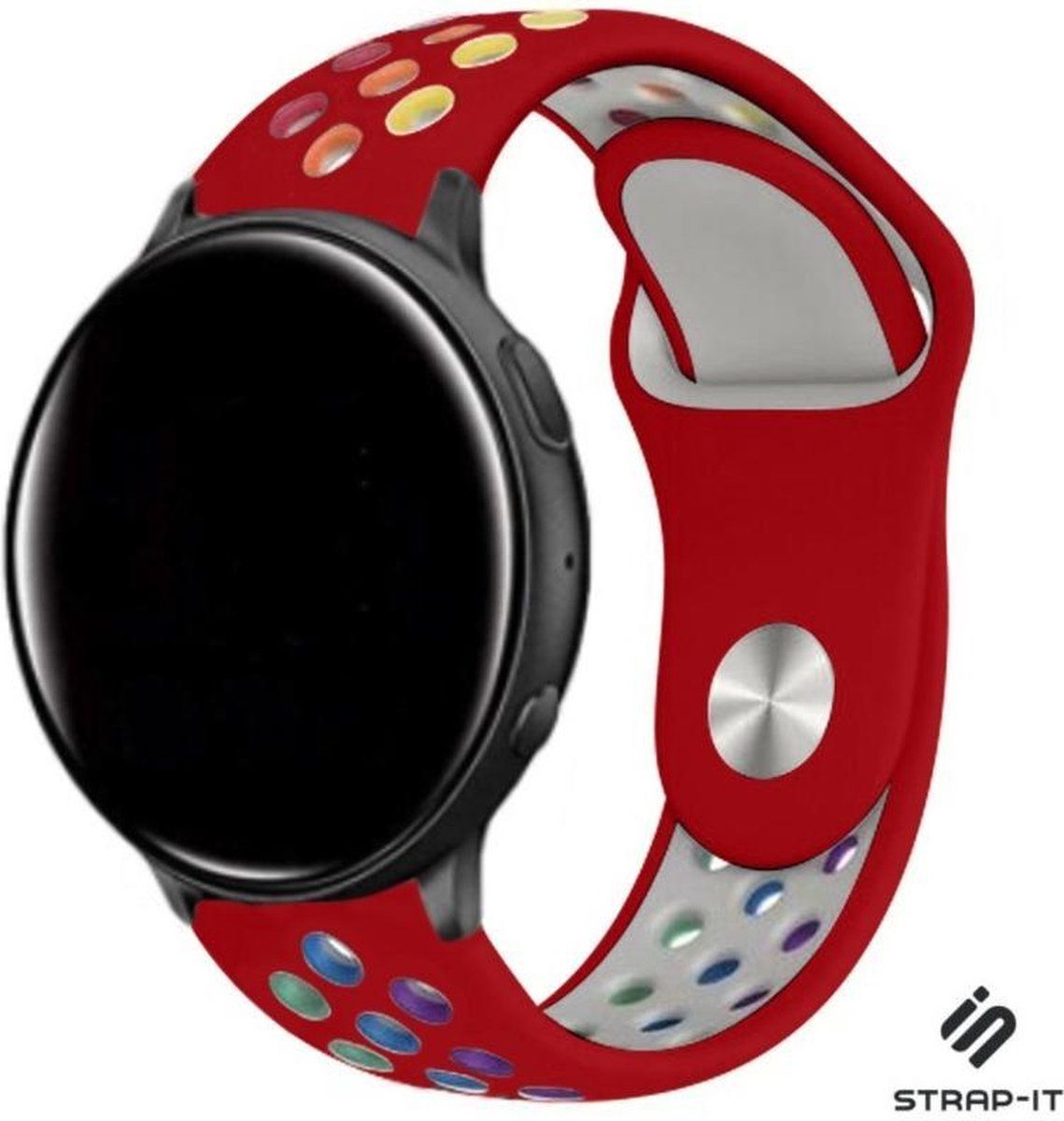Strap-it Garmin Vivoactive 4 sport band - 45mm - rood/kleurrijk