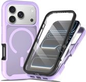 Selected by GSMpunt.nl Hoesje met Ingebouwde Screenprotector Geschikt voor Apple iPhone 17 Pro - Compatibel met MagSafe / Qi2 - Full Protect - Schokbestendige Beschermhoes - Case Matte Paars