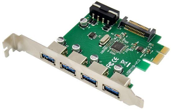 Merkloos MicroConnect 4-poorts USB 3.0 PCIe kaart