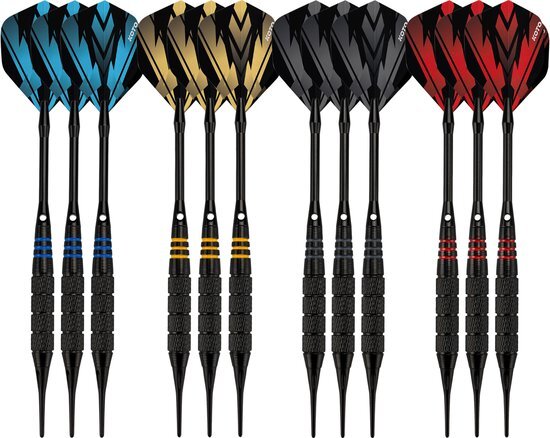 Koto Brass Multiset - 12 Soft Tip Darts - 16 Gram - Dartpijlen - Copy - 16 Gram