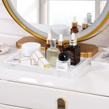 Luxspire White Marble Resin Bathroom Vanity Tray