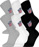 Nfl NFL SHIELD Crew Socks - 6-pack - Grijs/Wit/Zwart - Maat 43/46