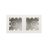 Oppervlaktebox voor 2 elementen, modern design en eenvoudige installatie, perfect voor elektrische en decoratieve toepassingen.
