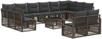 vidaXL Tuinbank - Set - 13-delig - Grijs - Polyrattan