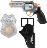 Toi-Toys Speelgoed politie pistool met holster en badge - met licht en geluid - inclusief batterijen