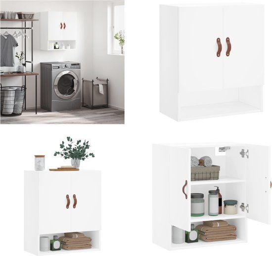 vidaXL Wandkast 60x31x70 cm bewerkt hout wit