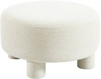 sweeek Poef, voetenbankje van stof, rond, crème, 70 cm