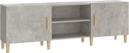 vidaXL Meuble TV 150x30x50 cm bois de sapin gris béton