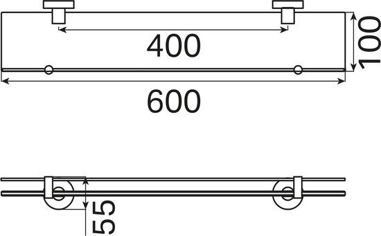 Haceka Kosmos Planchet Glas Grafiet Gunmetal 60cm